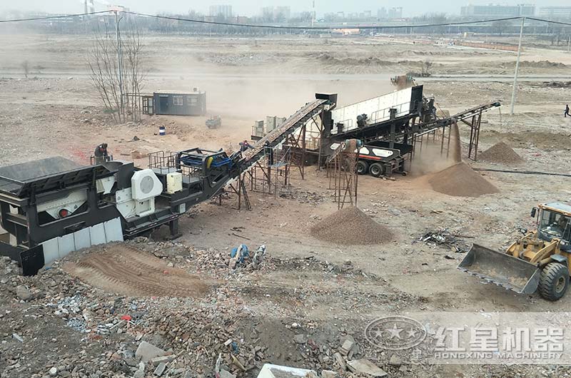 移动建渣处理站现场实拍 移动建渣处理站现场实拍