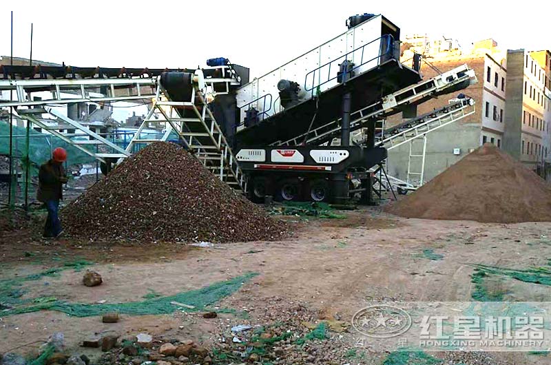 城市建筑垃圾处理,西安客户现场