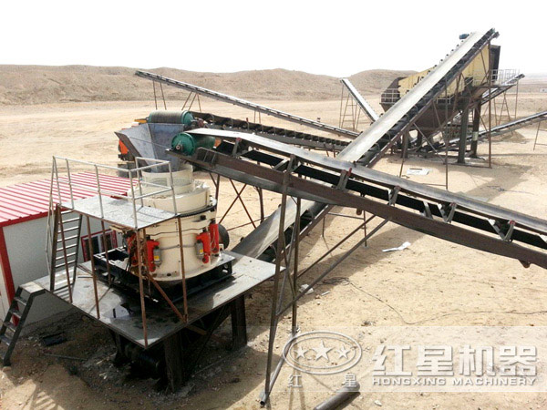 圆锥式粉碎机加工河卵石现场图 圆锥式粉碎机加工河卵石现场图