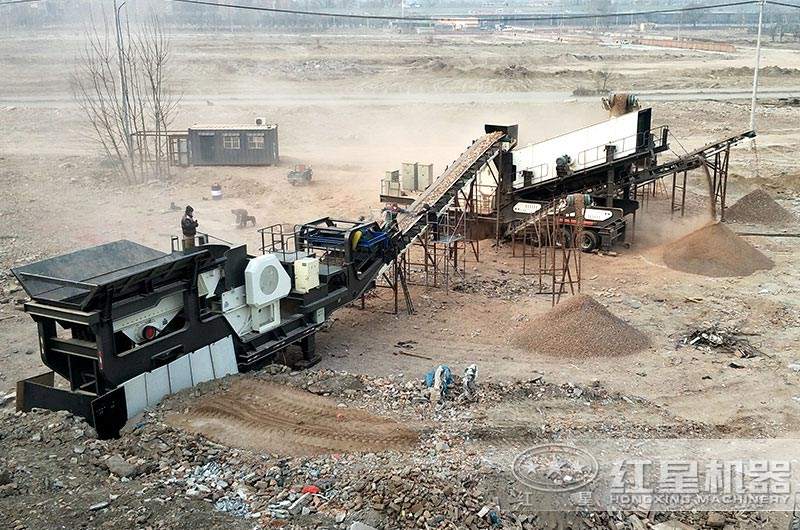 移动式建筑垃圾破碎站生产现场图片 移动式建筑垃圾破碎站生产现场图片